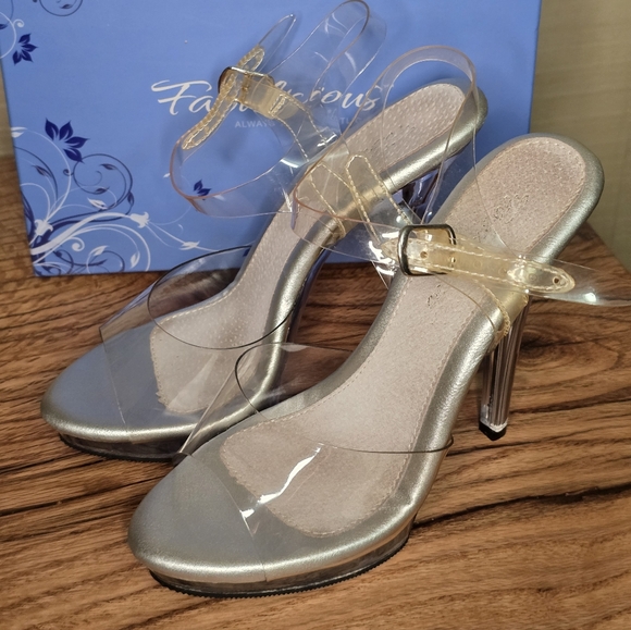 NPC BODYBUILDING HEELS, Pleaser Fabulicious LIP108 5" Clear Heels Women Size 7M - Picture 11 of 16